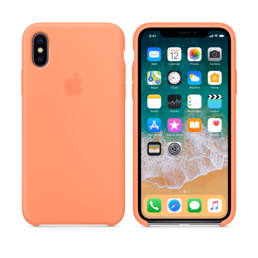 iPhone X Silicone Case — Peach
