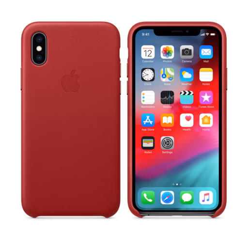 iPhone XS Leather Case — (PRODUCT)RED