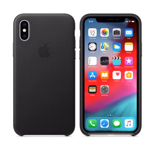 iPhone XS Leather Case — Black