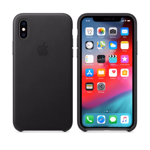 iPhone XS Leather Case — Black