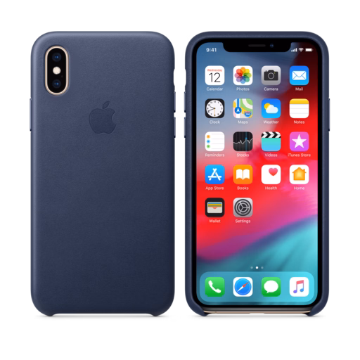iPhone XS Leather Case — Midnight Blue