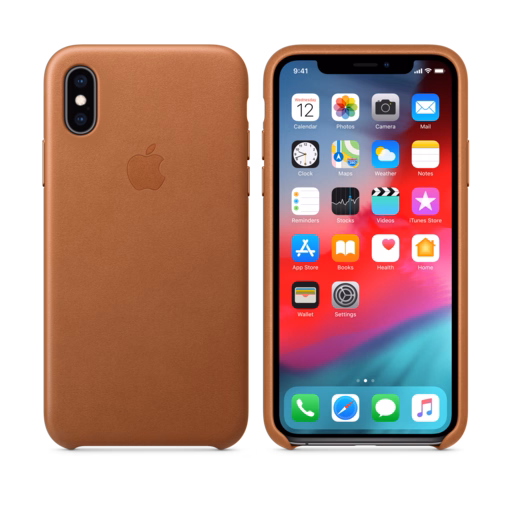 iPhone XS Leather Case — Saddle Brown