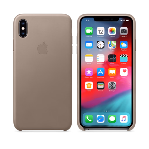 iPhone XS Max Leather Case — Taupe