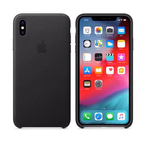 iPhone XS Max Leather Case — Black