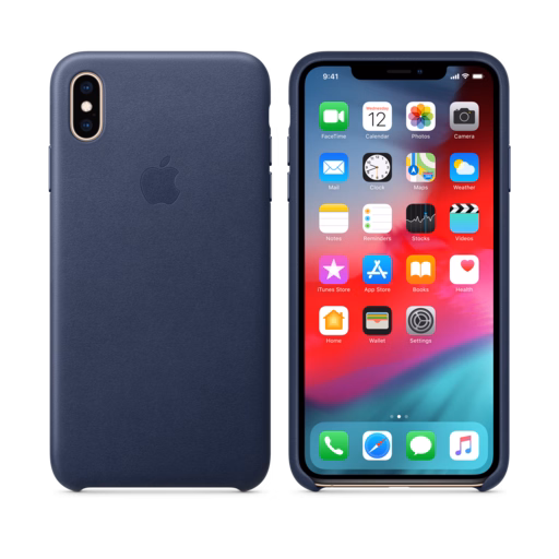 iPhone XS Max Leather Case — Midnight Blue