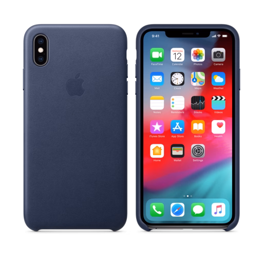 iPhone XS Max Leather Case — Midnight Blue