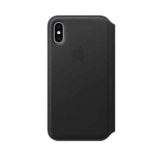 iPhone XS Leather Folio — Black