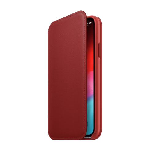 iPhone XS Leather Folio — (PRODUCT)RED