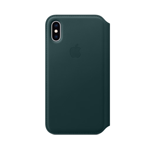 iPhone XS Leather Folio — Forest Green