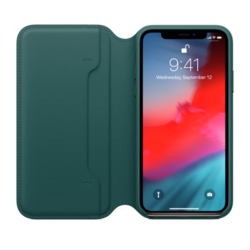iPhone XS Leather Folio — Forest Green
