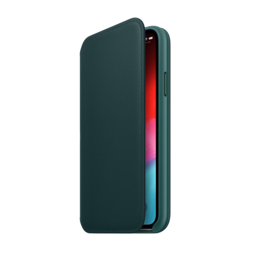 iPhone XS Leather Folio — Forest Green