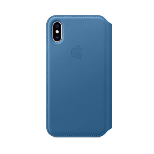 iPhone XS Leather Folio — Cape Cod Blue