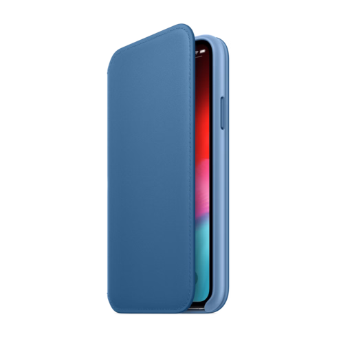 iPhone XS Leather Folio — Cape Cod Blue