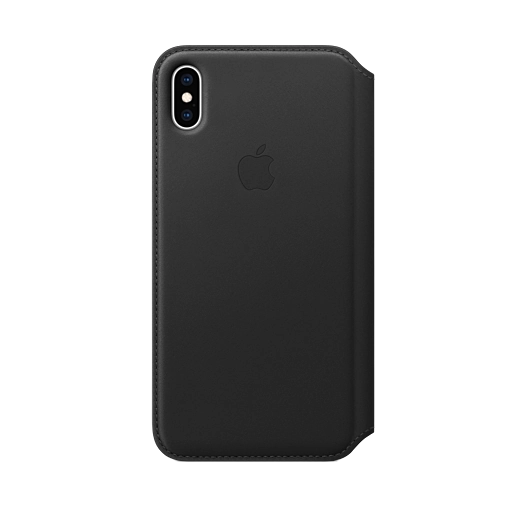 iPhone XS Max Leather Folio — Black