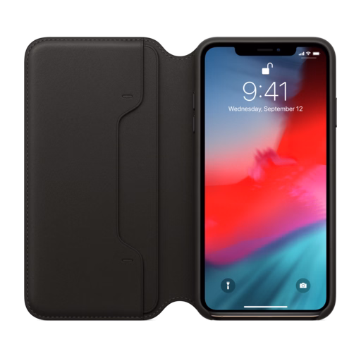 iPhone XS Max Leather Folio — Black