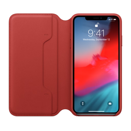 iPhone XS Max Leather Folio — (PRODUCT)RED