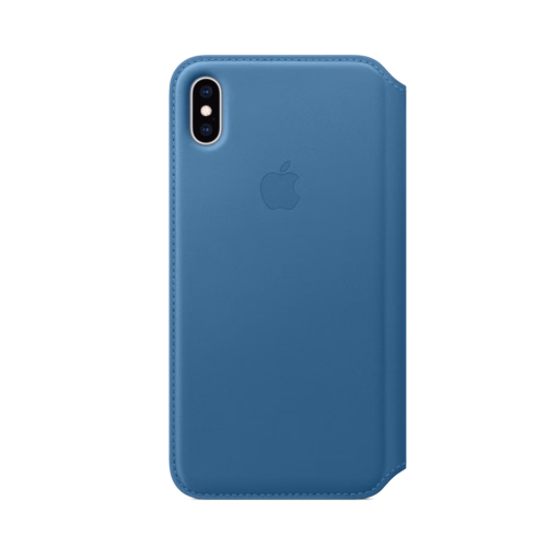 iPhone XS Max Leather Folio — Cape Cod Blue