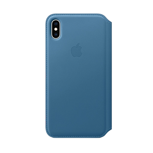iPhone XS Max Leather Folio — Cape Cod Blue