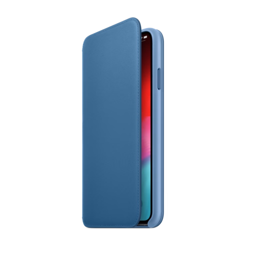 iPhone XS Max Leather Folio — Cape Cod Blue