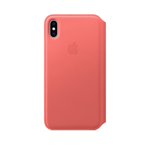 iPhone XS Max Leather Folio — Peony Pink