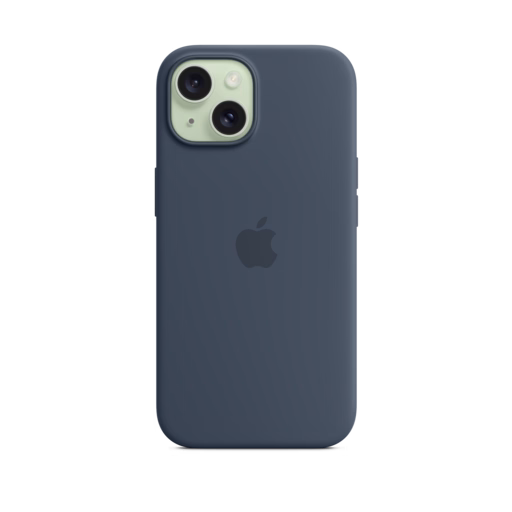 iPhone 15 Silicone Case with MagSafe — Storm Blue