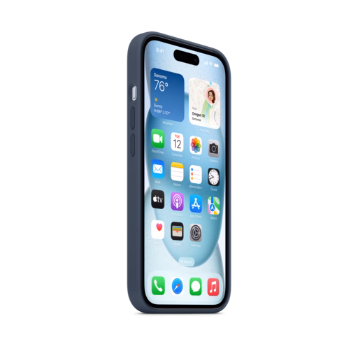 iPhone 15 Silicone Case with MagSafe — Storm Blue