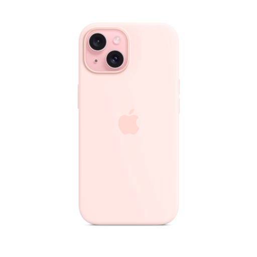 iPhone 15 Silicone Case with MagSafe — Light Pink