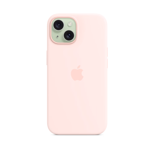 iPhone 15 Silicone Case with MagSafe — Light Pink