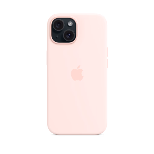 iPhone 15 Silicone Case with MagSafe — Light Pink