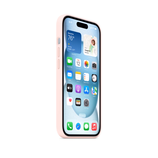 iPhone 15 Silicone Case with MagSafe — Light Pink