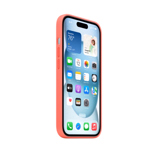 iPhone 15 Silicone Case with MagSafe — Guava