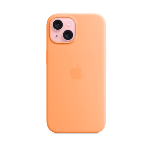 iPhone 15 Silicone Case with MagSafe — Orange Sorbet