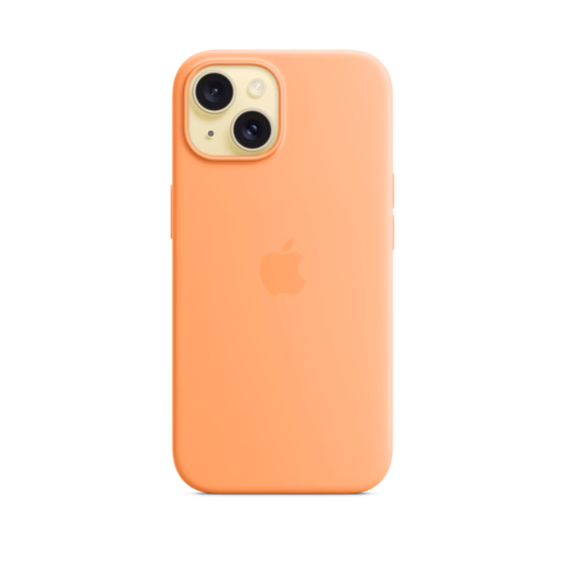 iPhone 15 Silicone Case with MagSafe — Orange Sorbet