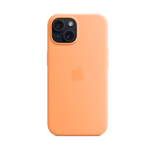 iPhone 15 Silicone Case with MagSafe — Orange Sorbet