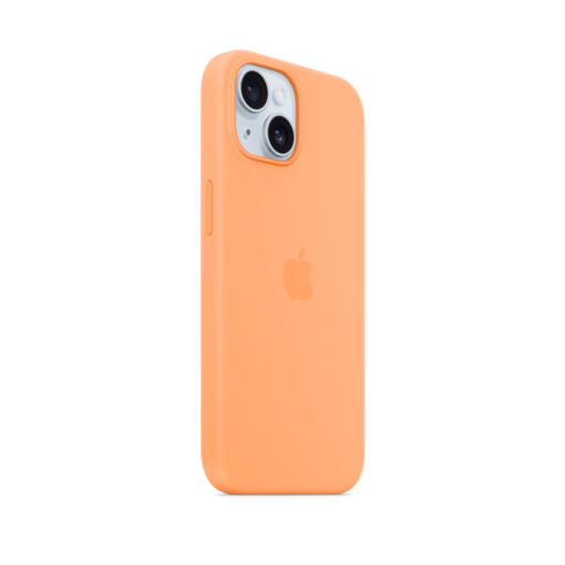 iPhone 15 Silicone Case with MagSafe — Orange Sorbet