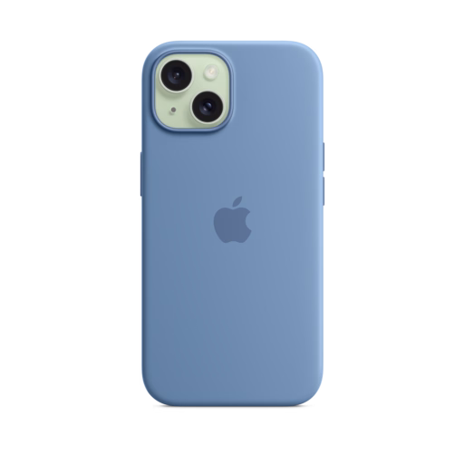 iPhone 15 Silicone Case with MagSafe — Winter Blue