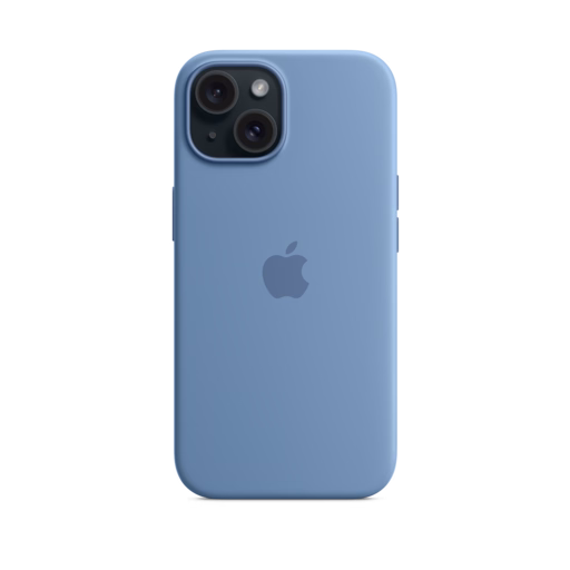 iPhone 15 Silicone Case with MagSafe — Winter Blue