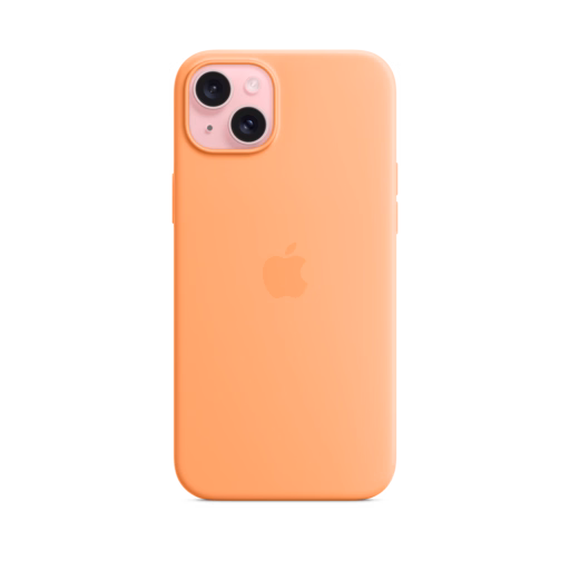 iPhone 15 Plus Silicone Case with MagSafe — Orange Sorbet