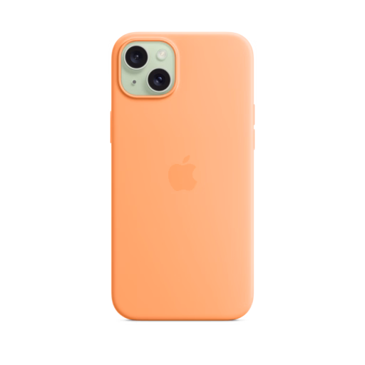 iPhone 15 Plus Silicone Case with MagSafe — Orange Sorbet