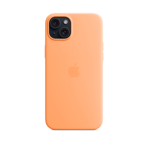 iPhone 15 Plus Silicone Case with MagSafe — Orange Sorbet