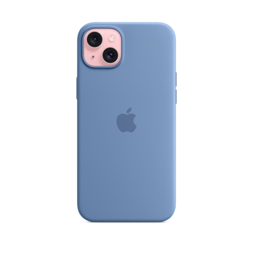 iPhone 15 Plus Silicone Case with MagSafe — Winter Blue
