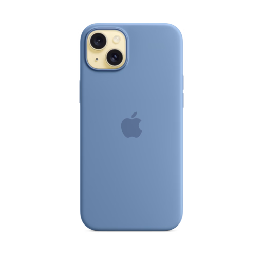 iPhone 15 Plus Silicone Case with MagSafe — Winter Blue