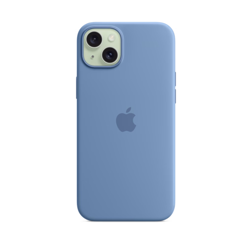 iPhone 15 Plus Silicone Case with MagSafe — Winter Blue