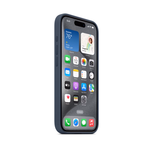 iPhone 15 Pro Silicone Case with MagSafe — Storm Blue