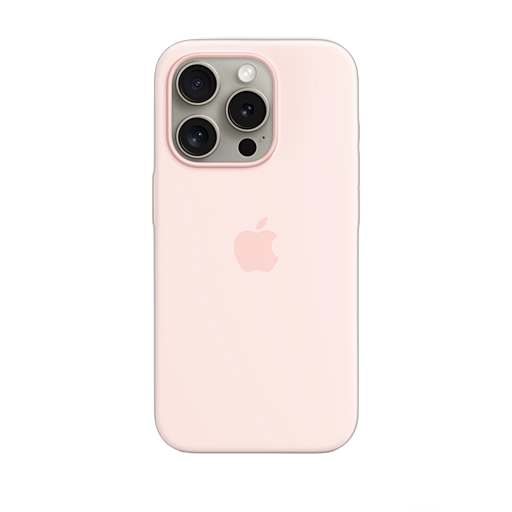 iPhone 15 Pro Silicone Case — Light Pink