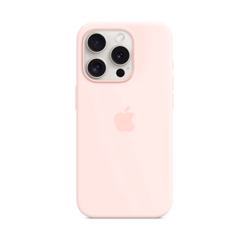 iPhone 15 Pro Silicone Case with MagSafe — Light Pink