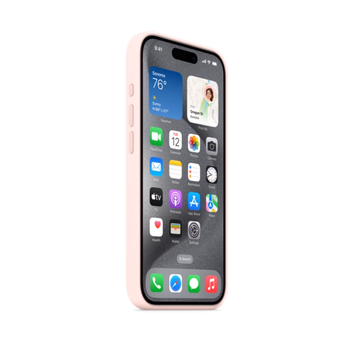 iPhone 15 Pro Silicone Case with MagSafe — Light Pink
