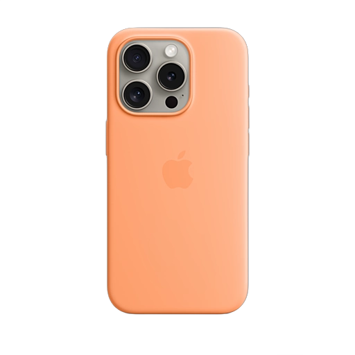 iPhone 15 Pro Silicone Case — Orange Sorbet