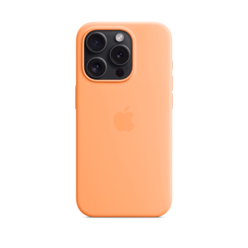 iPhone 15 Pro Silicone Case with MagSafe — Orange Sorbet