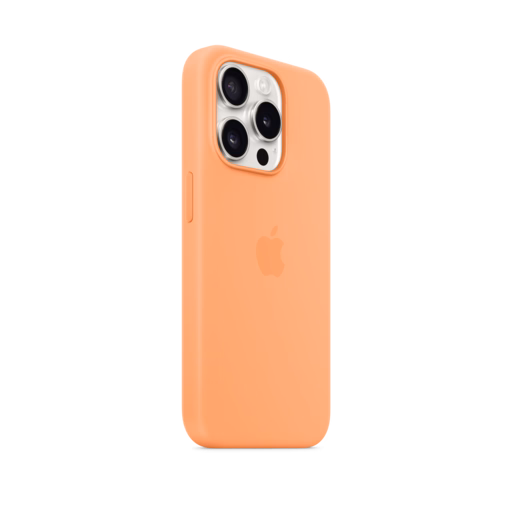 iPhone 15 Pro Silicone Case with MagSafe — Orange Sorbet